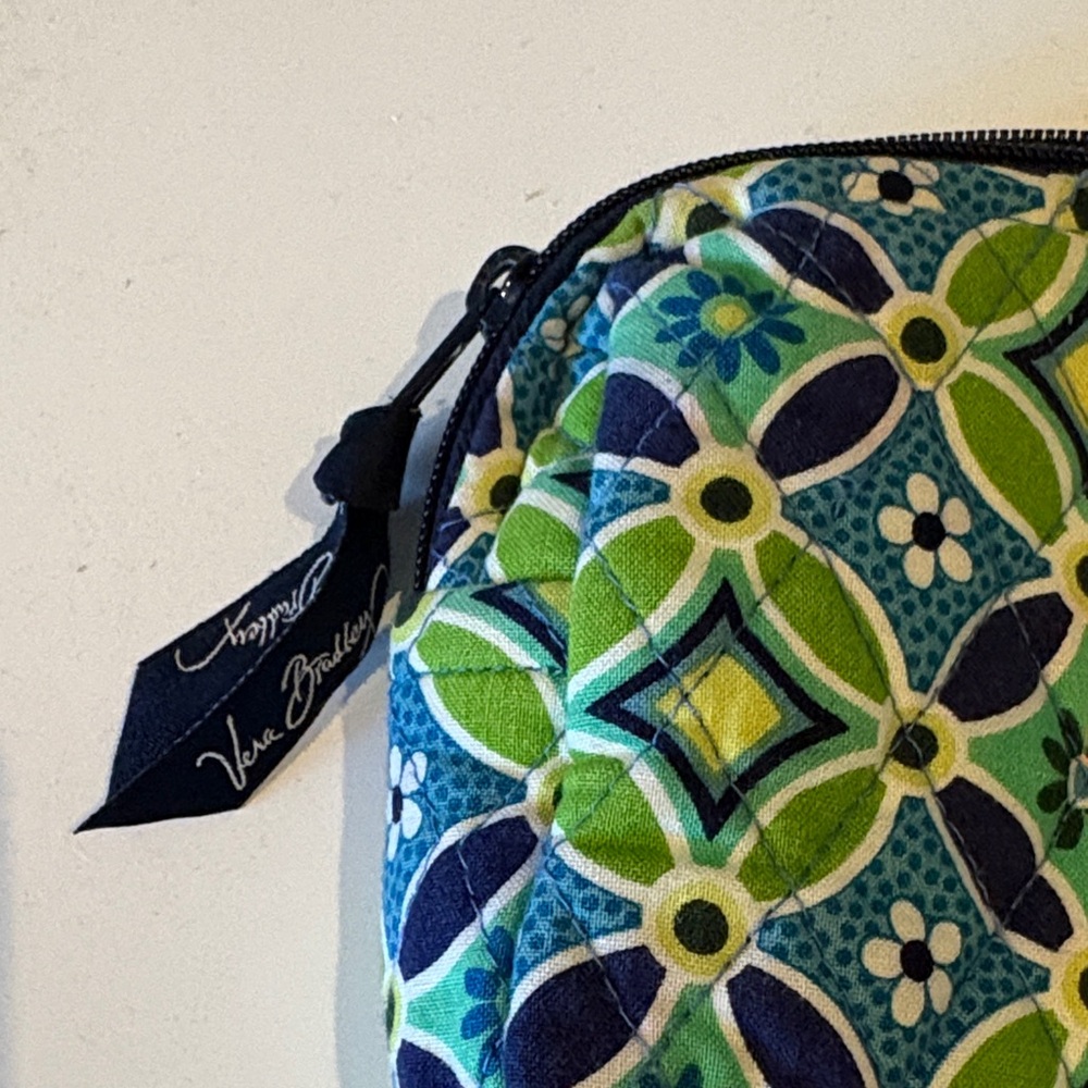 Vera Bradley Blue and Green Patterned Pouch - Picture 2 of 4